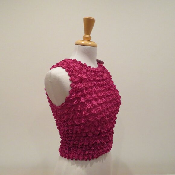 Women F.C One Size Fits Most Bubble Crinkle Popcorn Sleeveless Stretchy Tank Top - Picture 2 of 5